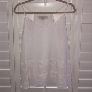 LOFT— White Flowy Shirt